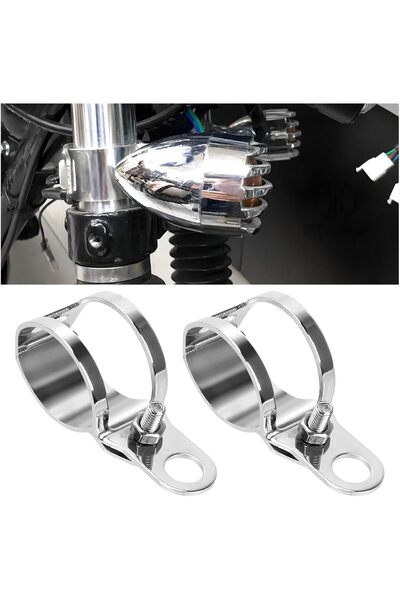 STARSTAR 2-Piece Universal Metal Motorcycle Turn Signal Light Mounting Bracke...