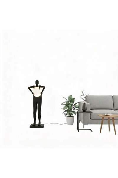 ٍSiera Light تمثال لوكاس مان مع قاعدة 185*35*70 سم أسود F 3005