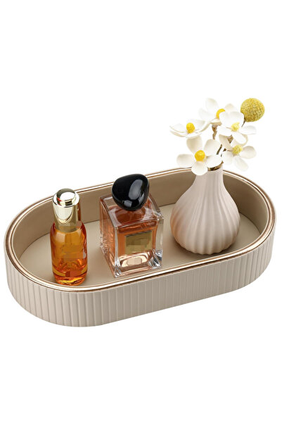STARSTAR Bathroom tray, oval decorative leather tray, storage tray, Geschikt ...