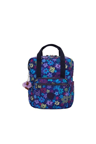 Kipling حقيبة ظهر متوسطة الحجم من بادي بتصميم زهور داكنة KI86924FM