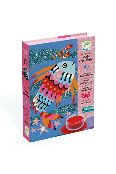 djeco Atelier creativ cu nisip colorat Pesti stralucitori,