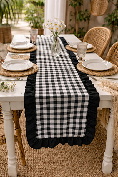 SADEN HOME 40X110 Pöti̇ Square Ruffled Runner