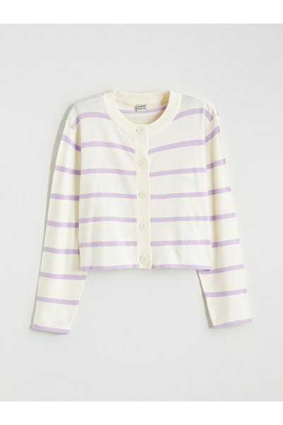 LC Waikiki Crew Neck Girls Knitted Cardigan