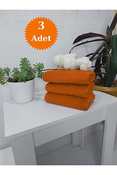 Mef Collection Orange Hairdresser Towel Set of 3 50X90 cm |   Barber Towel At...