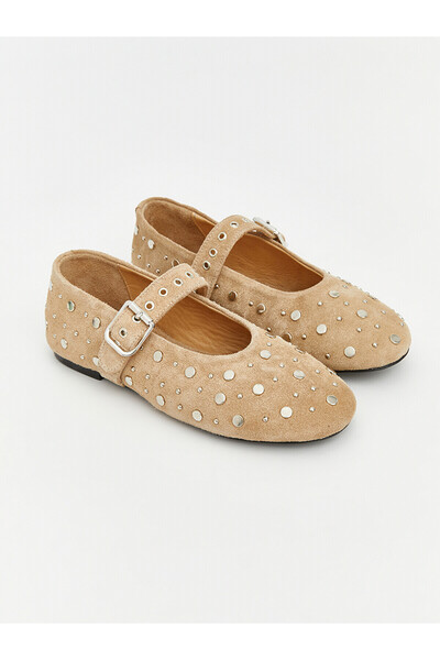LC Waikiki Nevavm Suede Women's Ballerinas with a Difference