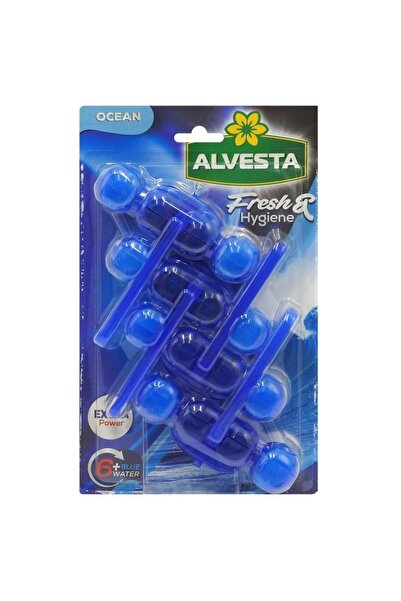 Alvesta Αποσμητικό Τουαλέτας, Αλβέστα, 4 x 55 γρ. Ταμπλέτες Χρώματος Ωκεανού