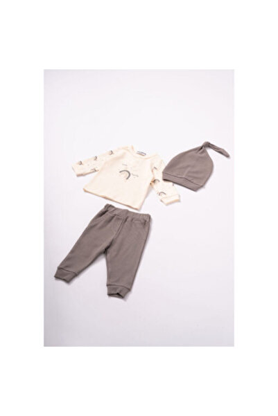 hashtag Baby ecru-grey pajama set 3pcs
