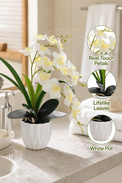 Generic 1 Plastic Adjustable Artificial Orchid Plant Home Decor Realistic Sha...