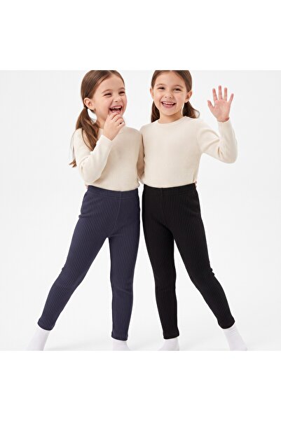 milay's life home collections Ribbed Lycra Children's Tights 2 Pieces 2 Color...