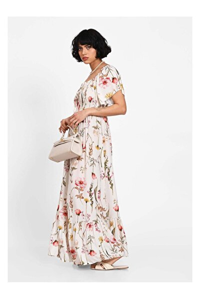 SimpleFind Rochie maxi cu imprimeu floral Alb