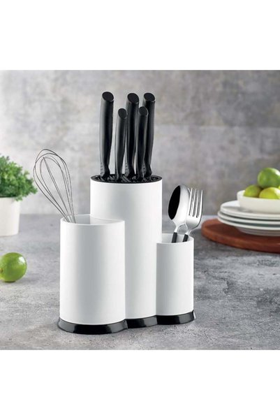 BAMI NETWORK Suport Ustensile Bucatarie Alb cu Design Compact si Elegant