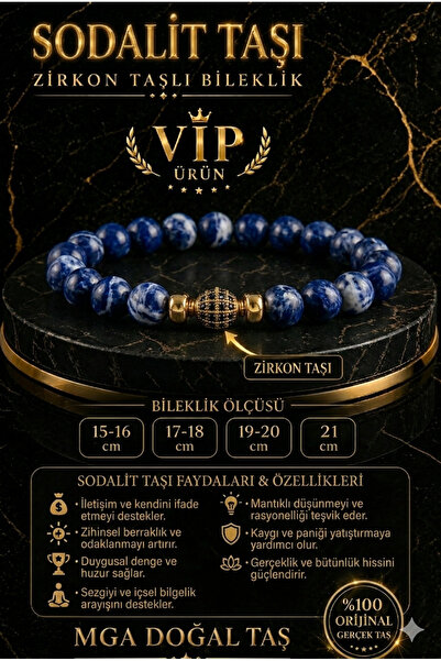 welmg Zircon Stone Sodalite Bracelet - Natural Stone Bracelet - Real Zircon