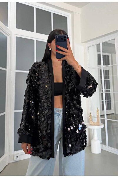 LİNDALİNA TEKSTİL Sequin Design Cardigan