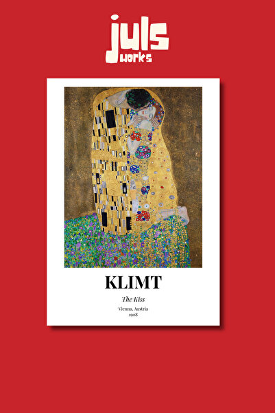 Juls Works Klimt The Kiss Poster Tablo Müze Koleksiyonu Duvar Sanatı No:007