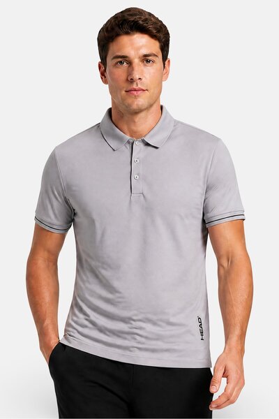 Head Men Classic Fit Short Sleeve Outdoor Polo Shirt, Pale Grey
