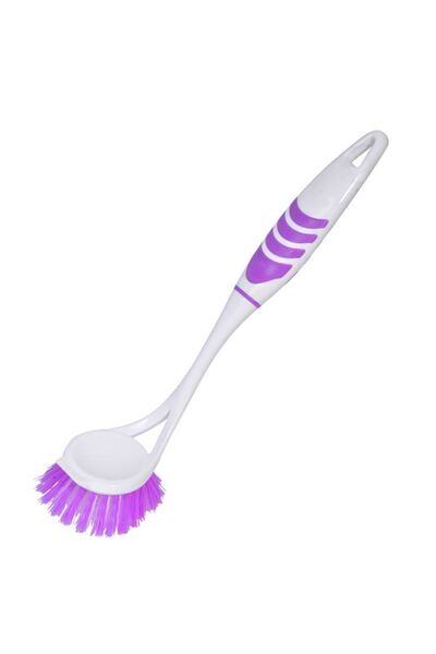 BAMI NETWORK Perie pentru vase cu peri duri plastic AlbMov 27cm