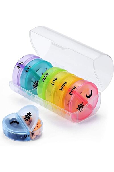 STARSTAR Clear 7-Day AM/PM Weekly Pill Organizer Box, BPA-Free Daily Medicati...
