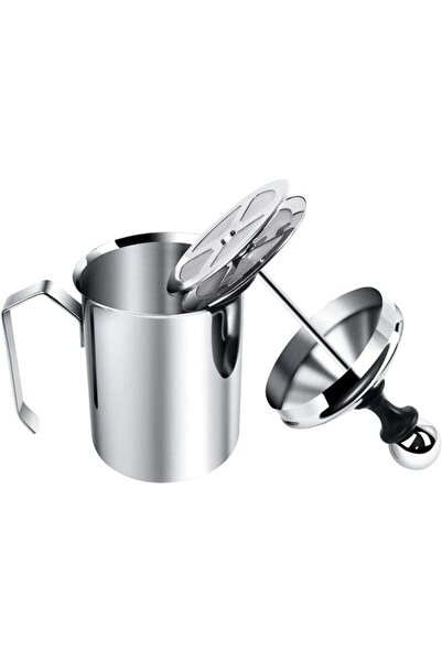 STARSTAR Milk frother, manual stainless steel milk frother with double foam s...