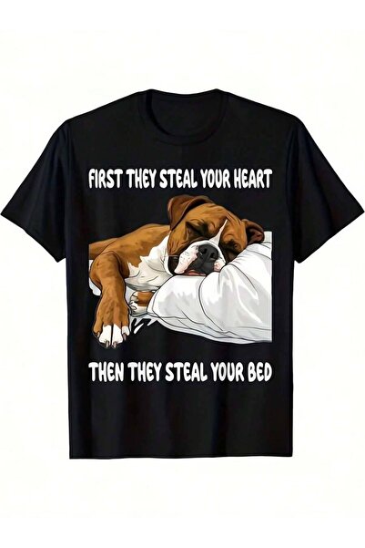LİNA06 Women's Dog Print-Shirt - Humorous I'll Steal Your Heart First Design,...