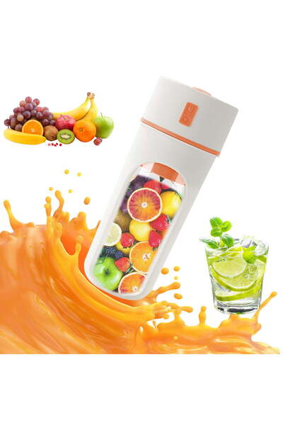 STARSTAR Portable USB rechargeable electric juicer, 480ml mini orange and lem...