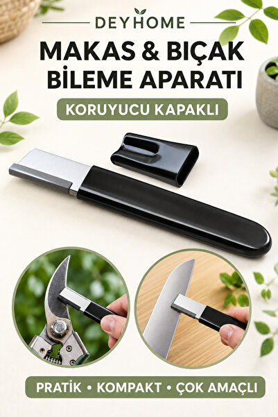 DEYHOME Koruyucu Kapaklı Makas ve Bıçak Bileme Aparatı – Budama Makası Bileyici