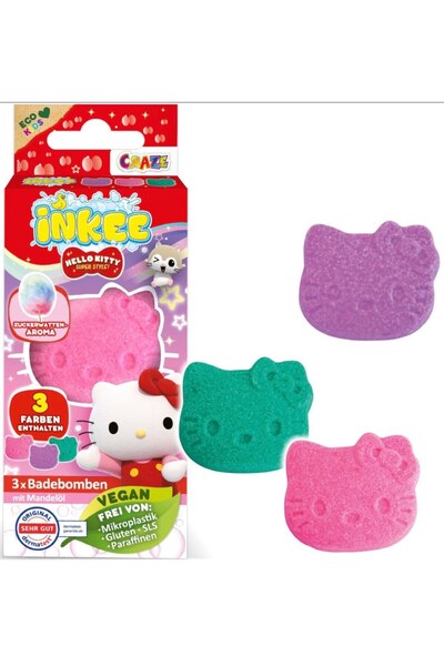 CRAZE Inkee Hello Kitty Σούπερ Στυλ! Μπάλα Μπάνιου (3x15γρ)