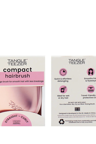 Tangle Teezer Η Συμπαγής Βούρτσα Styler για τα Μαλλιά – Ροζ Ματ Χρώμιο