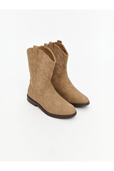LC Waikiki Faux Suede Cowboy Girls' Boots