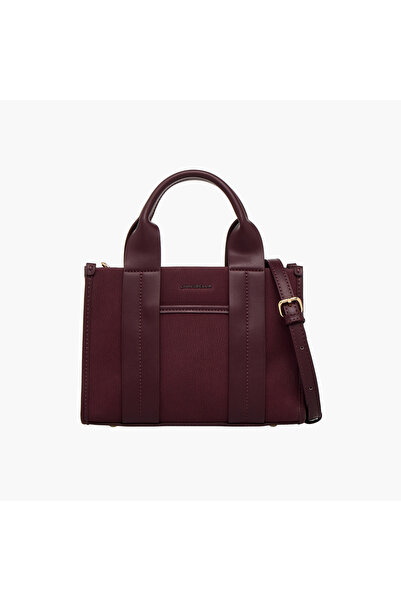 Chrisbella Textured Tote Bag with Detachable Strap