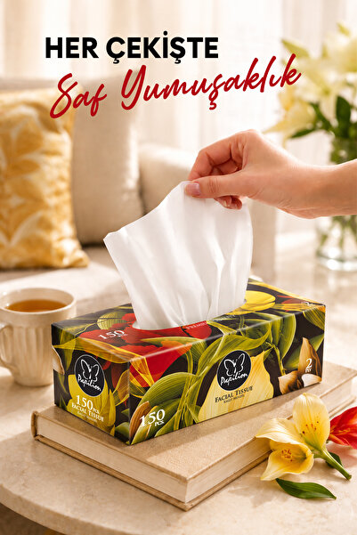 Papilion Premium 150 Yaprak 2 Katlı Kutu Mendil Tropik Tasarım Facial Tissue ...