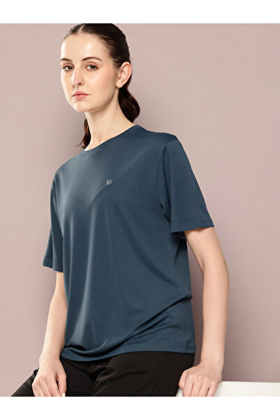 Dillinger By Styli Blue Round Neck Oversized T-Shirt