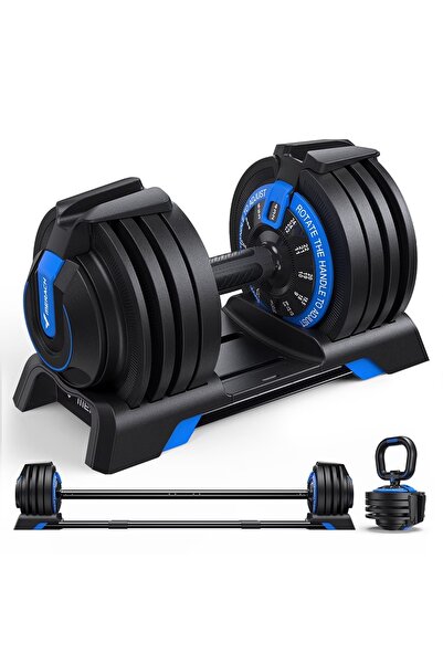 HEPİTOP Ayarlanabilir 3 in 1 Dumbbell Ağırlık Seti Dambıl Halter Kettlebell K...
