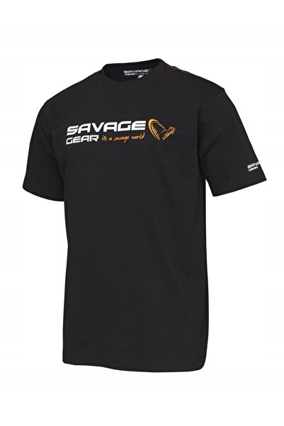 Savage Gear Tricou cu logo semnătură, negru, mărimea XXL