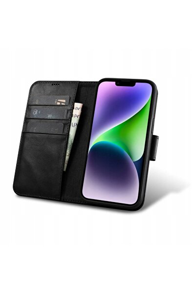 ICARER Husă 2 în 1 din piele, tip portofel, pentru iPhone 14 Plus, cu protecț...