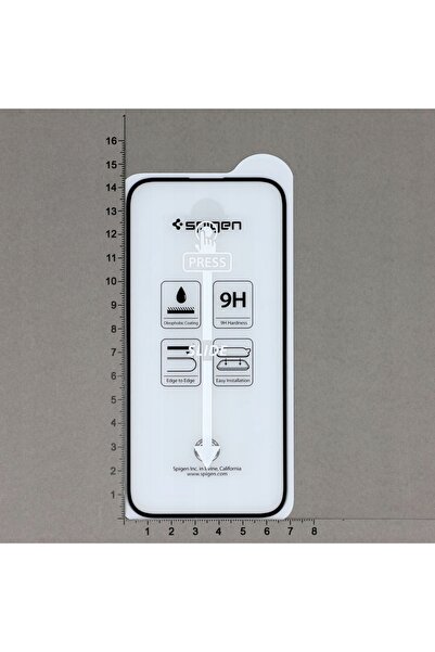 Spigen Sticlă securizată Alm Glass FC pentru iPhone 15, ramă neagră, 2 bucăți