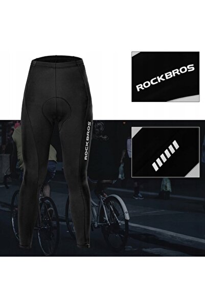 ROCKBROS Pantaloni de ciclism lungi, respirabili, cu bazon, M - Negru