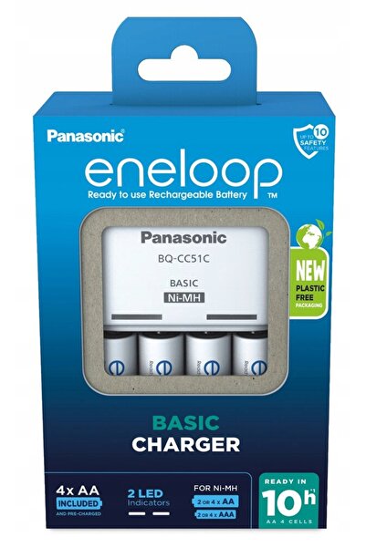 PANASONIC Încărcător de bază Eneloop BQCC51 + 4 baterii AA
