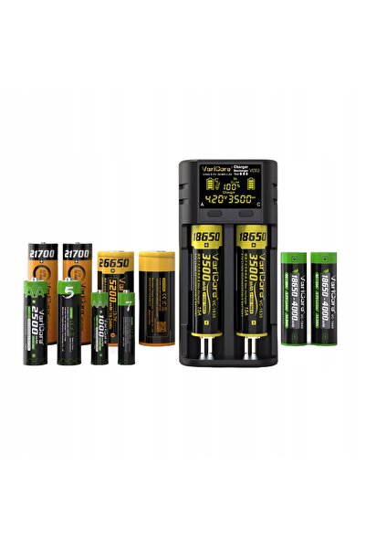 VariCore Încărcător de baterii VCR2-5V 2A-EU pentru baterii AA AAA 18650 2170...