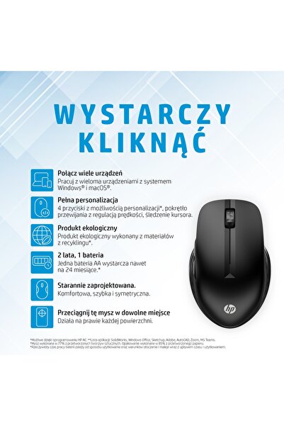 HP Mouse wireless 430 cu senzor optic multi-dispozitiv