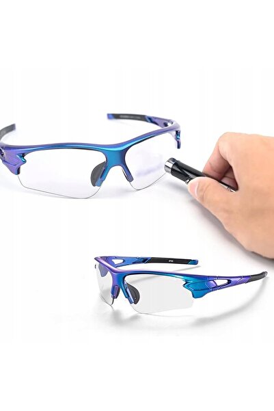ROCKBROS Ochelari de ciclism fotocromatici cu filtru UV 400, albaștri