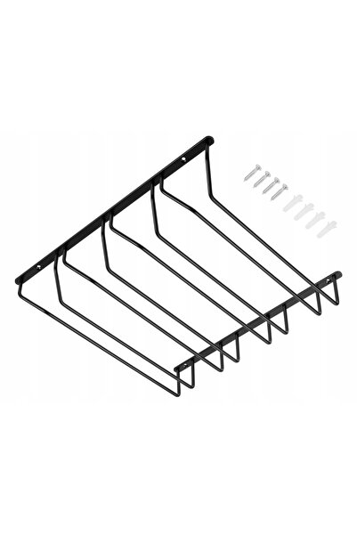 NO BRAND Suport pentru pahare cu patru rânduri, 350 mm, negru mat