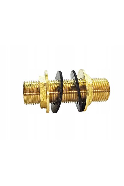 NO BRAND Conector din alamă pentru rezervor, cu 2 treceri, cu piuliță.