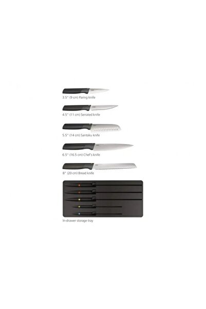 Joseph Joseph Set de cuțite din 5 piese + Organizator de sertar Elevate