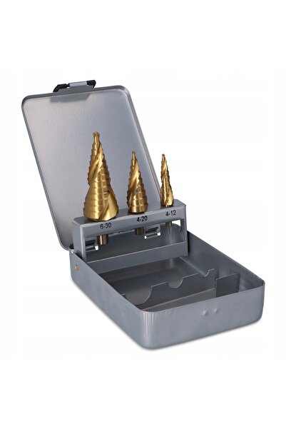 TRCR 3x Burghie CONICE 4-30 mm pentru metal HSS, progresive, pentru tablă, sp...