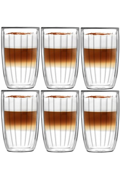 NO BRAND VIALLI 6 pahare înalte termice pentru cafea, latte, apă, suc, băutur...