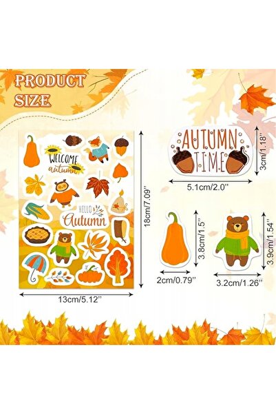 NO BRAND 430 de autocolante de toamnă cu frunze de arțar, decorațiuni DIY