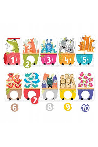 Czuczu Puzzle cu găuri Tren 130cm, pentru învățarea numărării, puzzle educati...