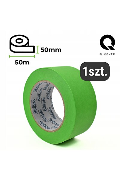 NO BRAND Bandă de hârtie de mascare verde, 50mm x 50m, protectoare pentru vop...