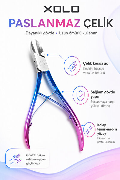 xolo Titanium V2 Profesyonel Manikür Pensi 11 cm Paslanmaz Çelik 5 mm İnce Uç