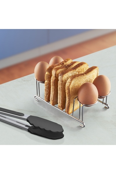 Philips Set pentru mic dejun: Grilă pentru ouă și pâine prăjită + Clește pent...